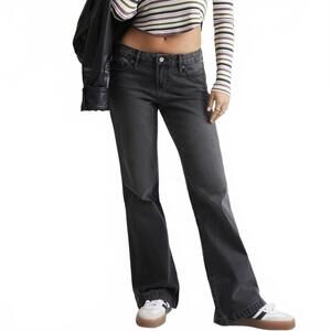 Pacsun Jade Low Rise Button Pocket Bootcut Jeans Faded Black NWT Willa Size 30